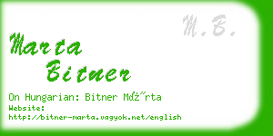 marta bitner business card